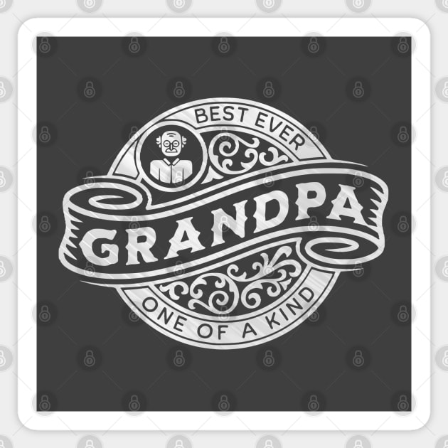 Grandpa Silver Vintage Sign Sticker by HolidayBug